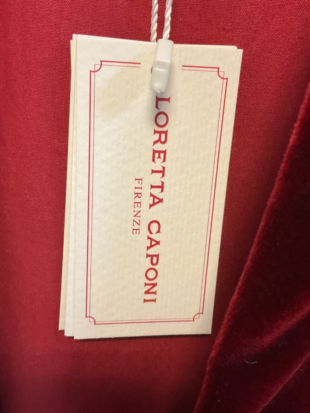 LORETTA CAPONI BORDEAUX HIBISCUS FLORAL EMBROIDERED CABANA LASTRA VELVET GILET V - Picture 5 of 6